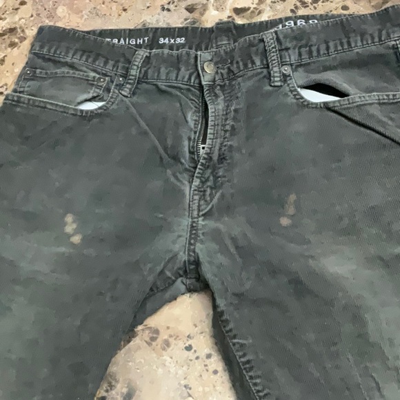 GAP Straight Leg Black Corduroy Jeans Black 34x32 - Picture 5 of 7